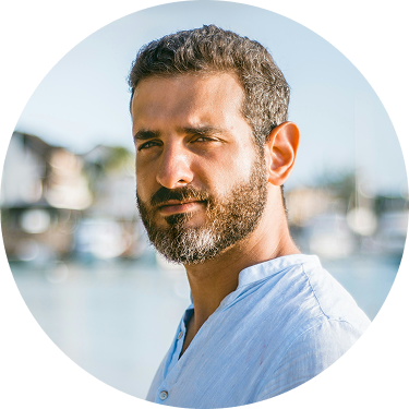 Confident male speaker